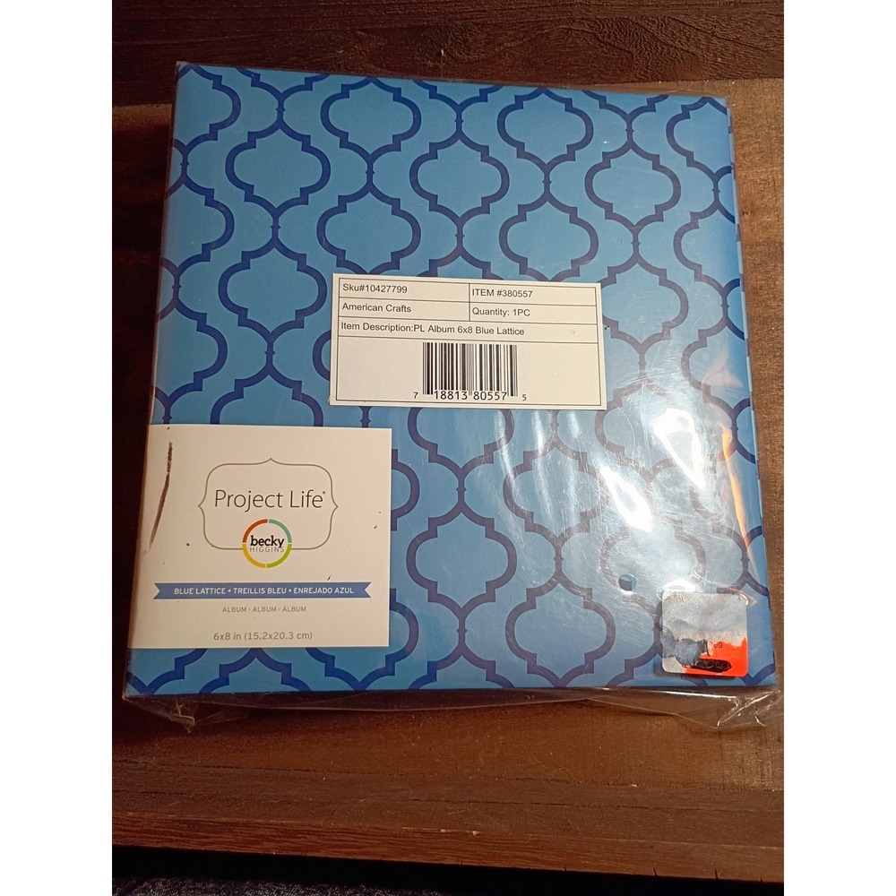 Becky Higgins Project Life 6x8 Blue Lattice Scrapbook Album American Crafts